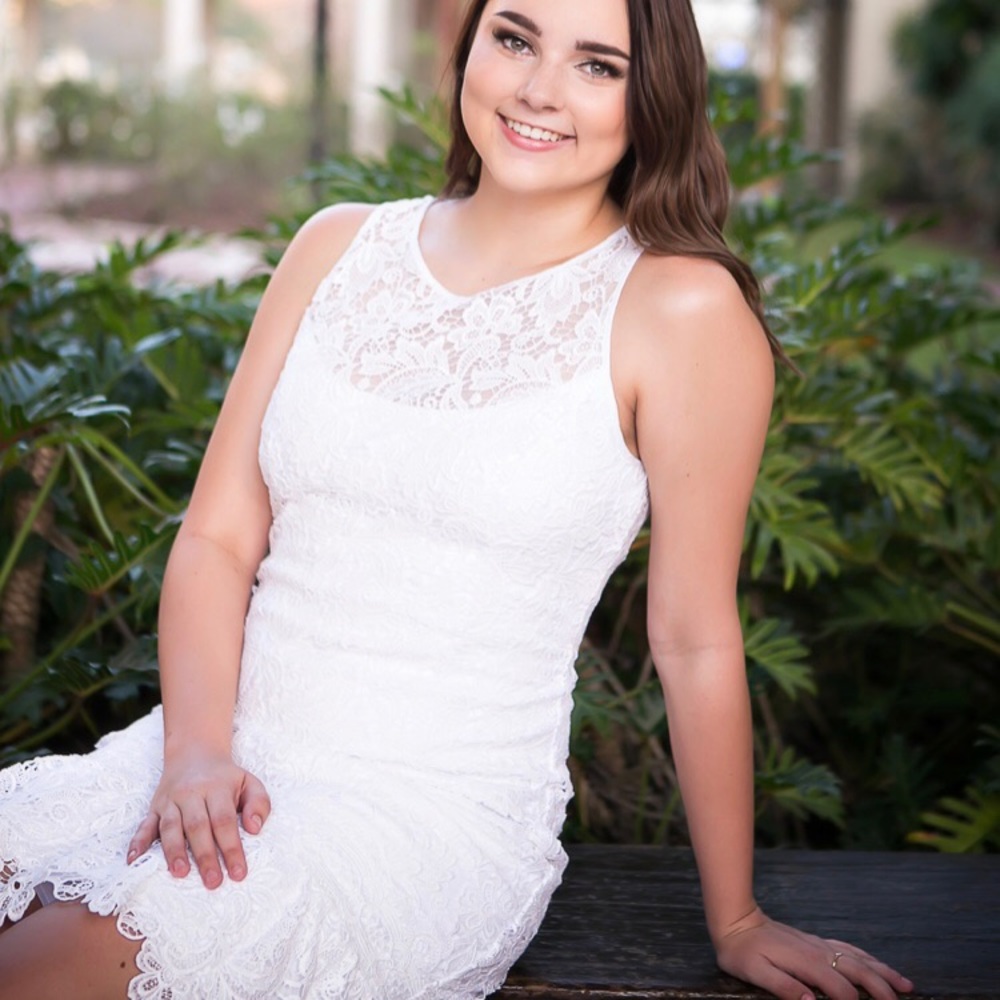 White Lace Sheath Dress